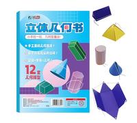 Livre Géométrie 3D à Ficelle Tirante - Apprentissage Formules Volume - Jouet Interactif avec Corde Tressée pour Enseigner les Formules de Volume aux