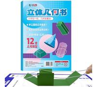 Livre Géométrie 3D à Ficelle Tirante | Apprentissage Formules Volumes | Jouet Interactif avec Corde Tressée pour Enseigner les Formules de Volume aux