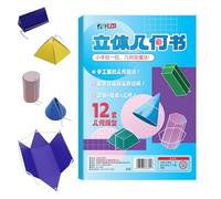 Livre Géométrie 3D à Ficelle Tirante,Apprentissage Formules Volumes - Jouet Interactif avec Corde Tressée pour Enseigner les Formules de Volume aux