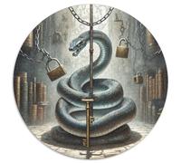 Livre Interdit du Serpent 1000 Pièces Casse-tête Fantastique Magique Puzzles Circulaires pour Adultes Et Enfants Classiques Cadeau Qualité Supérieure 1000pcs (67.5x67.5cm)