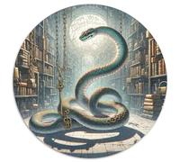 Livre Interdit du Serpent 1000 Pièces Puzzle Fantastique Magique Puzzle Circulaire pour Adultes Et Enfants Classiques Cadeau Décompression 1000pcs (67.5x67.5cm)