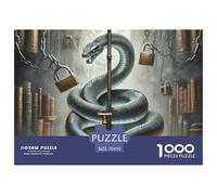 Livre Interdit Serpent 1000 Pièces Jigsaw Puzzle Fantastique Magique pour Adultes Artistique Jeu Éduchatif Défi Activité Créative 70x50cm/1000pcs