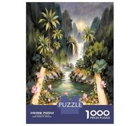 Livre jungle piscine 1000 Pièces Coffret Puzzle Évasion littéraire dans la nature sauvage Puzzle Adultes Carton Recyclé - Défi Éducatif, Jeu À La Maison, Super Idée Cadeau Pour Tous Les Fans 52x38cm/p