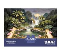 Livre Jungle Piscine 1000 Pièces Coffret Puzzle Évasion littéraire dans la Nature Sauvage Puzzle Carton Extra-épais - Anti-Stress Voyage, Noël Cadeau 12+, Entraînement Cérébral Sympa 38x26cm/1000pcs