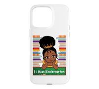 Livre Lil Miss Kindergarten Princess Black Girl Melanin pour Filles Coque pour iPhone 15 Pro Max