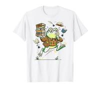 Livre Lover Frog Quiet Please Cute Librarian Cartoon T-Shirt