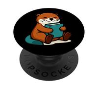 Livre Loving Loutre Lecture Graphique Mignon Confortable PopSockets PopGrip Adhésif