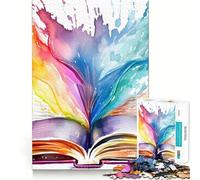 Livre Magique Aquarelle 1000 pièces Puzzle Memory Fit pour Adolescents Jeu de société épais et soigné Cadeau de Noël 38x52cm
