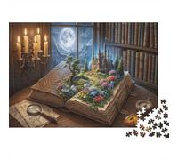 Livre magiquePuzzle Premium 1000 Pièces en Papier Recyclé Étude Moonlit pour Amateurs De Puzzles Entraînement Cognitif Activité Intérieure 38x26cm/1000pcs
