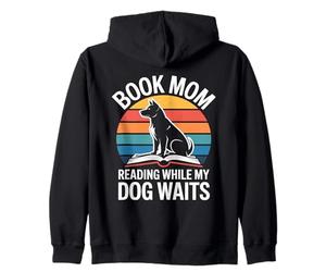 Livre Maman lisant Pendant Que Mon Chien Attend Sweat à Capuche