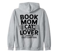 Livre Mom Cat Lover Living in Cozy Chapters Sweat à Capuche
