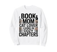 Livre Mom Cat Lover Living in Cozy Chapters Sweatshirt
