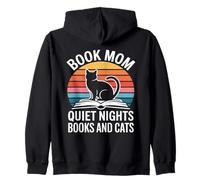 Livre Mom Cat Lover Quiet Nights Books and Cats Sweat à Capuche