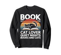 Livre Mom Cat Lover Quiet Nights Books and Cats Sweatshirt