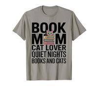 Livre Mom Cat Lover Quiet Nights Books and Cats T-Shirt