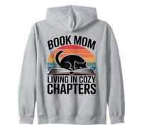 Livre Mom Living in Cozy Chapters Retro Cat Sweat à Capuche