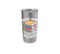 Livre Mom My Weekend Is Fully Booked Reader Humour Gobelet isotherme en acier inoxydable double paroi