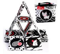 Livre Montessori Pour Bébé, Cartes Flash Noires Et Blanches, Jouets D'Apprentissage En Tissu Non Toxique Lavable, Pour L'Exercice Visuel Et Sensoriel Des Nourrissons
