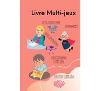 Livre Multi-jeux: Cahier de jeux au Format A5 | Mots Mêlés, Nombres mêlés, Sudoku, Règles et Solutions incluses et Coloriage | Idées Cadeaux pour un ... la Fête des Pères, des Mères, des Seniors...