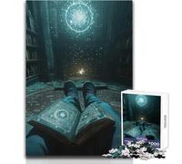 Livre Mystique dans Une bibliothèque Ancienne - Puzzle de 1000 pièces - Jeu d'éveil et de découverte - Cadeau Unique pour Les fêtes - Dimensions 50x75cm