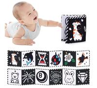 Livre Noir et Blanc Bébé, livre bebe 0-3 mois,Livre sensoriel pliable, carte noir et blanc bébé, Jouet pour Lit Bébé Landau