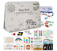 Livre occupé, livre occupé pour jeunes enfants, livre occupé éducatif de maternelle de 12 pages - Livre de travail, classeur d'activités, jouets, livre d'apprentissage préscolaire pour n