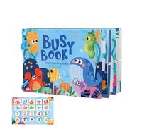 Livre occupé pour les,Livre occupé | Livre occupé de papier d’apprentissage préscolaire - Livre d'activités et d'autocollants, jouets de voyage, réutilisables, autocollants éducatifs, livre d'activit