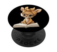 Livre Ouvert avec Petit Tigre pour Lire Un Portrait Graphique Amoureux des Animaux PopSockets PopGrip Adhésif
