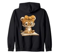 Livre Ouvert avec Petit Tigre pour Lire Un Portrait Graphique Amoureux des Animaux Sweat à Capuche