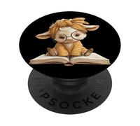 Livre Ouvert bébé chèvre Lecture Animal Amant Portrait Graphique PopSockets PopGrip Adhésif