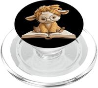 Livre Ouvert bébé chèvre Lecture Animal Amant Portrait Graphique PopSockets PopGrip pour MagSafe
