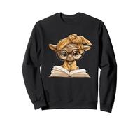 Livre Ouvert bébé chèvre Lecture Animal Amant Portrait Graphique Sweatshirt
