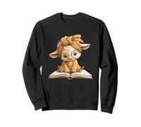 Livre Ouvert bébé chèvre Lecture Animal Amant Portrait Graphique Sweatshirt