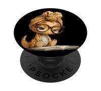 Livre Ouvert bébé Dinosaure Lecture Reptile Portrait Graphique PopSockets PopGrip Adhésif
