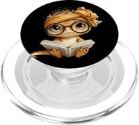 Livre Ouvert bébé lézard Lecture Reptile Graphique Portrait Rond PopSockets PopGrip pour MagSafe