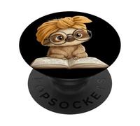Livre Ouvert bébé Paresseux Lecture Animal Amant Portrait Graphique PopSockets PopGrip Adhésif