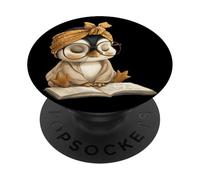 Livre Ouvert bébé Pingouin Lecture Portrait Graphique Amoureux des Animaux PopSockets PopGrip Adhésif