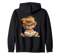 Livre Ouvert bébé Singe Lecture Amoureux des Animaux Portrait Graphique Sweat à Capuche