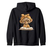 Livre Ouvert bébé Singe Lecture Amoureux des Animaux Portrait Graphique Sweat à Capuche