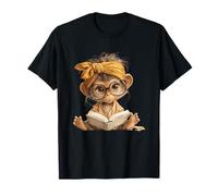 Livre Ouvert bébé Singe Lecture Amoureux des Animaux Portrait Graphique T-Shirt
