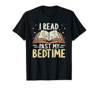 Livre Ouvert « I Read Past My Bedtime Moon Stars » T-Shirt