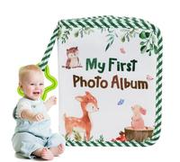 Livre photo de record de croissance de lapins - Premier album photo de famille - Livre photo d'animaux pour la première année - Couverture de présentation pour les nouveaux parents - Album photo de