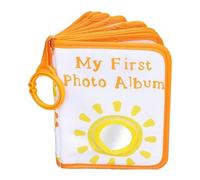 Livre photo doux pour enfants | 14 x 17 cm en tissu doux sur le thème du soleil pour décoration d'intérieur avec crochet | Petit album photo - Pour filles, famille, Nouvel An, grossesse, naissance
