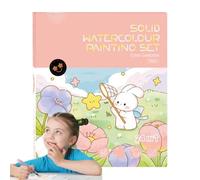 Livre pour aquarelles, cahier artistique pour avec aquarelles, kit d'artisanat avec brosse, 24 pages, jouets éducatifs et activités créatives pour voyages, maison et école