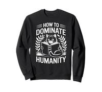 Livre pour chat How To Dominate Humanity Cat Book Kitten Plants Amoureux des chats Sweatshirt