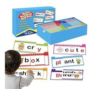 Livre pour la Construction de Familles de Mots - Jeu de Vocabulaire avec 40 Pièces | Cartes Flash Phonétiques qui apprennent à lire - pour l'âge 3-8 Développement de la langue maternelle classe