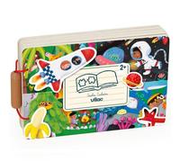 Vilac - Livre Puzzles Le Voyage par S. Touliatou - 4 Puzzles & 4 Encastrements Bois sur Les Transports - Vocabulaire, Curiosité & Logique - Inspiration Montessori - Cadeau Éducatif dès 2 Ans - 7912