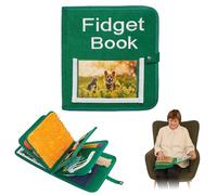 Livre Sensoriel | Couverture Sensorielle Démence | Activités Calmantes pour Personnes Agées | Produits pour Personnes Agées Démentes | Fidget Book | d'Alzheimer, Démence, Syndrome d'Asperger (Green)