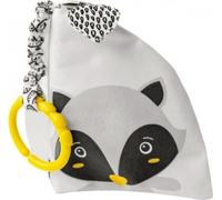 Livre sensoriel doux Raccoon Pedro avec miroir, gris