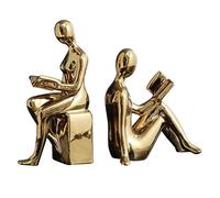 Livre Serre pour étagères | Lot de 2 livres abstraits pour livres lourds | Vies sans glissement en céramique moderne pour étagères